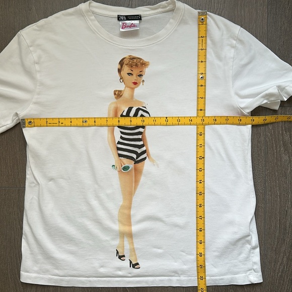 Zara x Barbie the movie Mattel graphic doll white t-shirt S - Picture 7 of 9